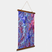 Farbiges Trippy Groovy Digitales Abstraktes Frakta Wandteppich Mit Holzrahmen (Gewinkelt)