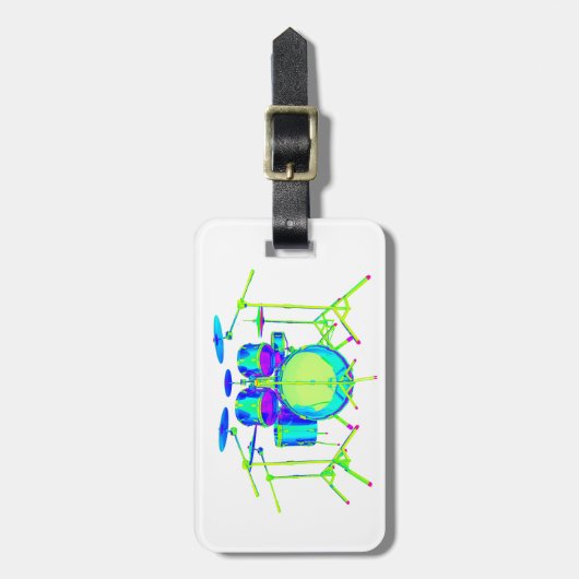 Farbiges Trommelkit Gepäckanhänger (Vorderseite vertikal)