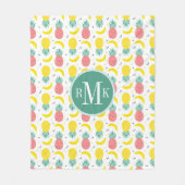 Farbiges tropisches Fruchtmuster Fleecedecke (Vorderseite)