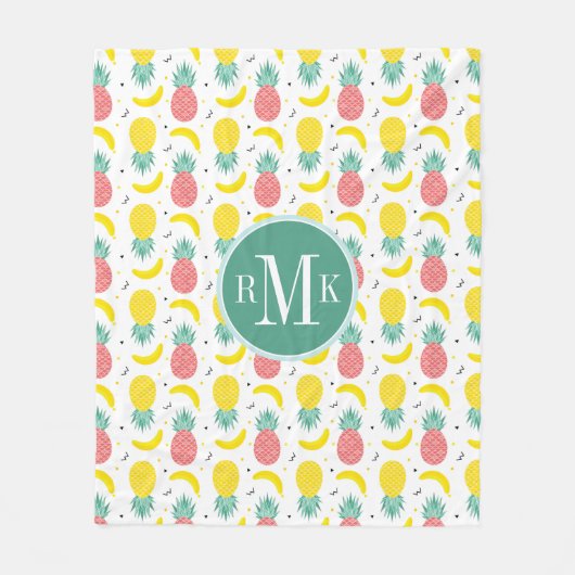 Farbiges tropisches Fruchtmuster Fleecedecke (Vorderseite)