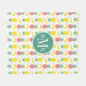 Farbiges tropisches Fruchtmuster Fleecedecke (Vorderseite (Horizontal))