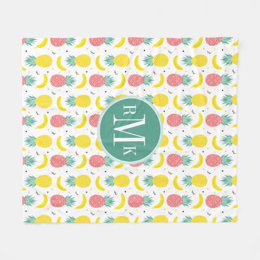 Farbiges tropisches Fruchtmuster Fleecedecke (Vorderseite (Horizontal))