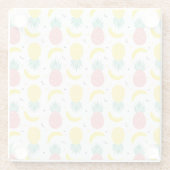 Farbiges tropisches Fruchtmuster Glasuntersetzer (Rückseite)