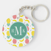 Farbiges tropisches Fruchtmuster Schlüsselanhänger (Rückseite)