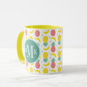 Farbiges tropisches Fruchtmuster Tasse (Vorderseite Links)