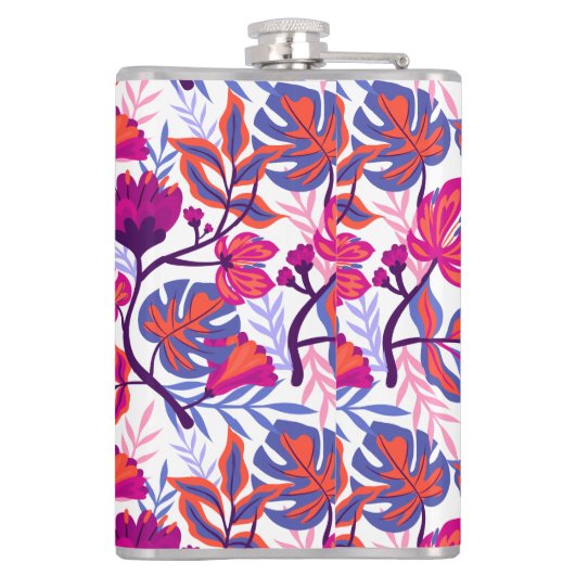 Farbiges, tropisches Muster Flachmann (Rückseite)