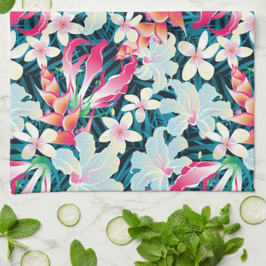 Farbiges tropisches Muster Geschirrtuch (Gefaltet)