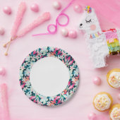 Farbiges tropisches Muster Pappteller (Party)