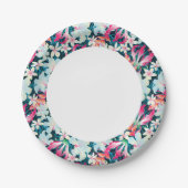 Farbiges tropisches Muster Pappteller (Vorderseite)