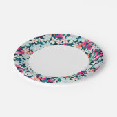 Farbiges tropisches Muster Pappteller (Schrägansicht)