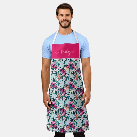 Farbiges tropisches Muster Schürze (Getragen)