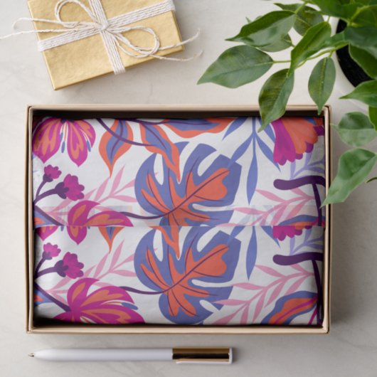 Farbiges, tropisches Muster Seidenpapier (Geschenk)