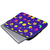 Farbiges tropisches Neonfruchtmuster Laptopschutzhülle (Vorne Knopf)