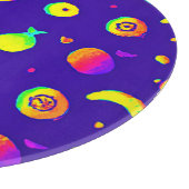 Farbiges tropisches Neonfruchtmuster Schneidebrett (Ecke)