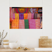 Farbiges Tuch auf dem Markt Poster (Küche)