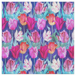 Farbiges Tulip-Muster Stoff