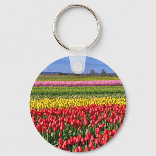 Farbiges Tulpenfeld Schlüsselanhänger (Vorderseite)