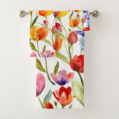 Farbiges Tulpenfeldmuster Badhandtuch Set (Insitu)