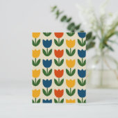 Farbiges Tulpenmuster Postkarte (Stehend Vorderseite)