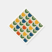 Farbiges Tulpenmuster Serviette (Ecke)