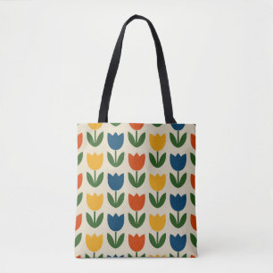 Farbiges Tulpenmuster Tasche