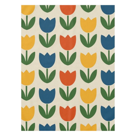 Farbiges Tulpenmuster Tischdecke (Vorderseite)