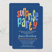 Farbiges überraschendes Party Modernes Einladung (Vorne/Hinten)