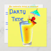 Farbiges Umbrella Drink Cocktail Party Einladung (Vorne/Hinten)