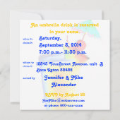 Farbiges Umbrella Drink Cocktail Party Einladung (Rückseite)