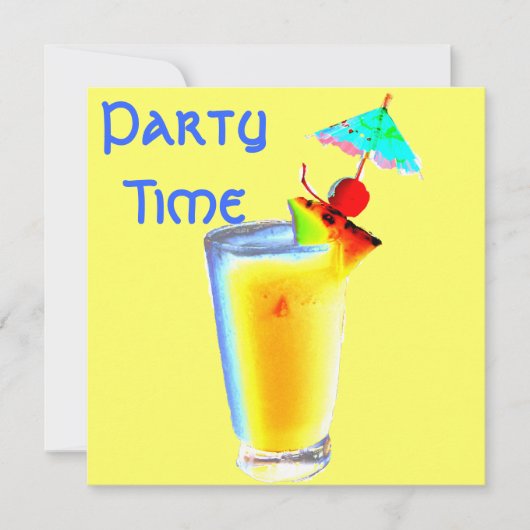 Farbiges Umbrella Drink Cocktail Party Einladung (Vorderseite)