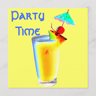 Farbiges Umbrella Drink Cocktail Party Einladung