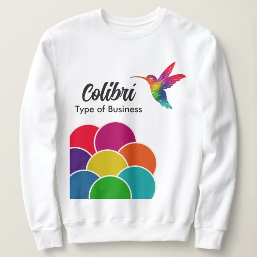Farbiges und lebendiges Hummingbird-Business-Logo Sweatshirt (Design vorne)