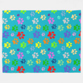 Farbiges und Niedliches Muster für Pet Paws Fleecedecke (Vorderseite (Horizontal))