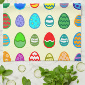 Farbiges und schönes Ostereimuster Geschirrtuch (Gefaltet)