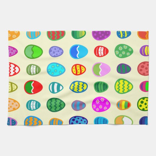 Farbiges und schönes Ostereimuster Geschirrtuch (Horizontal)