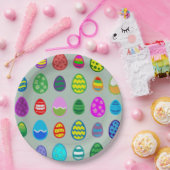 Farbiges und schönes Ostereimuster Pappteller (Party)