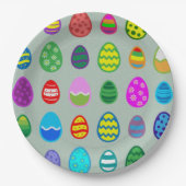 Farbiges und schönes Ostereimuster Pappteller (Vorderseite)