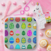 Farbiges und schönes Ostereimuster Pappteller (Party)