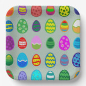 Farbiges und schönes Ostereimuster Pappteller (Vorderseite)