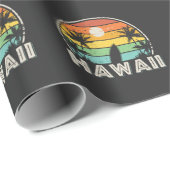 Farbiges und Vintages Hawaii Surfen Geschenkpapier (Rolleneckpunkt)