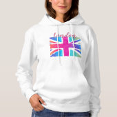 Farbiges Unions Jack Hooded Sweatshirt (Frauen) (Vorderseite)