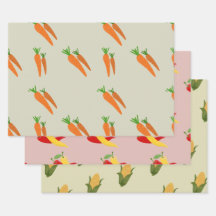 Farbiges Veggie Wrapping Paper Pack