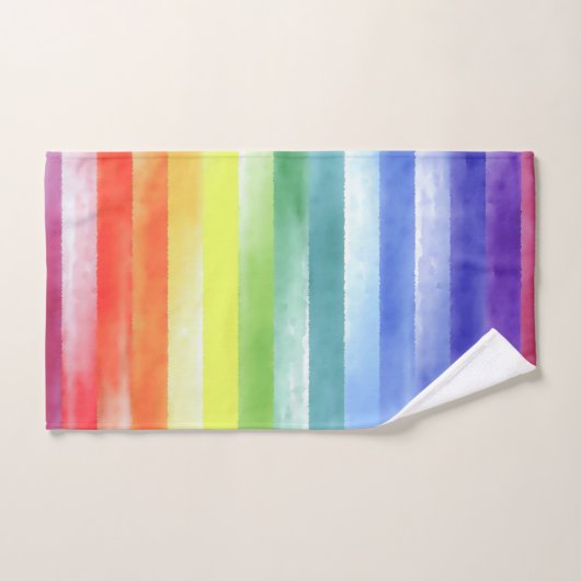Farbiges Vertikales Regenbogenmuster| Badhandtuch Set (Handtuch)