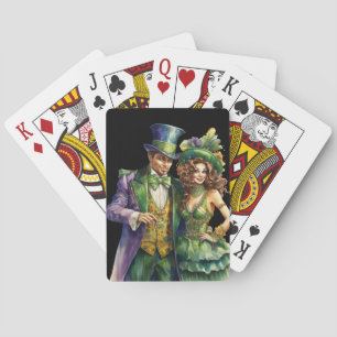 FARBIGES VERZIERTE MARDI GRAS-PAAR SPIELKARTEN