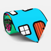 Farbiges Village Moving House Real Anwesen Krawatte (Gerollt)