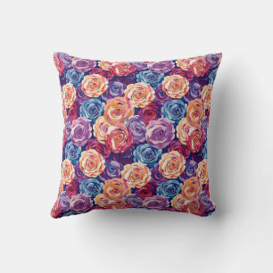 Farbiges Vintages Blumendesign Kissen