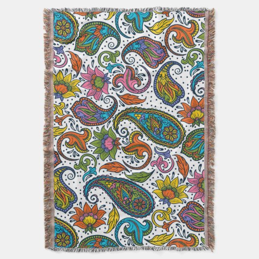 Farbiges Vintages Blumenmuster Decke (Vorderseite Vertikal)