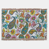 Farbiges Vintages Blumenmuster Decke (Vorderseite)