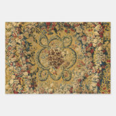 Farbiges Vintages Blumenmuster Geschenkpapier Set (Vorderseite 3)