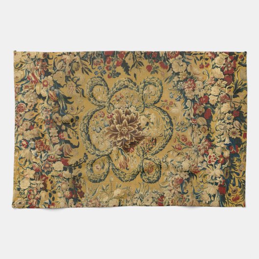 Farbiges Vintages Blumenmuster Geschirrtuch (Horizontal)